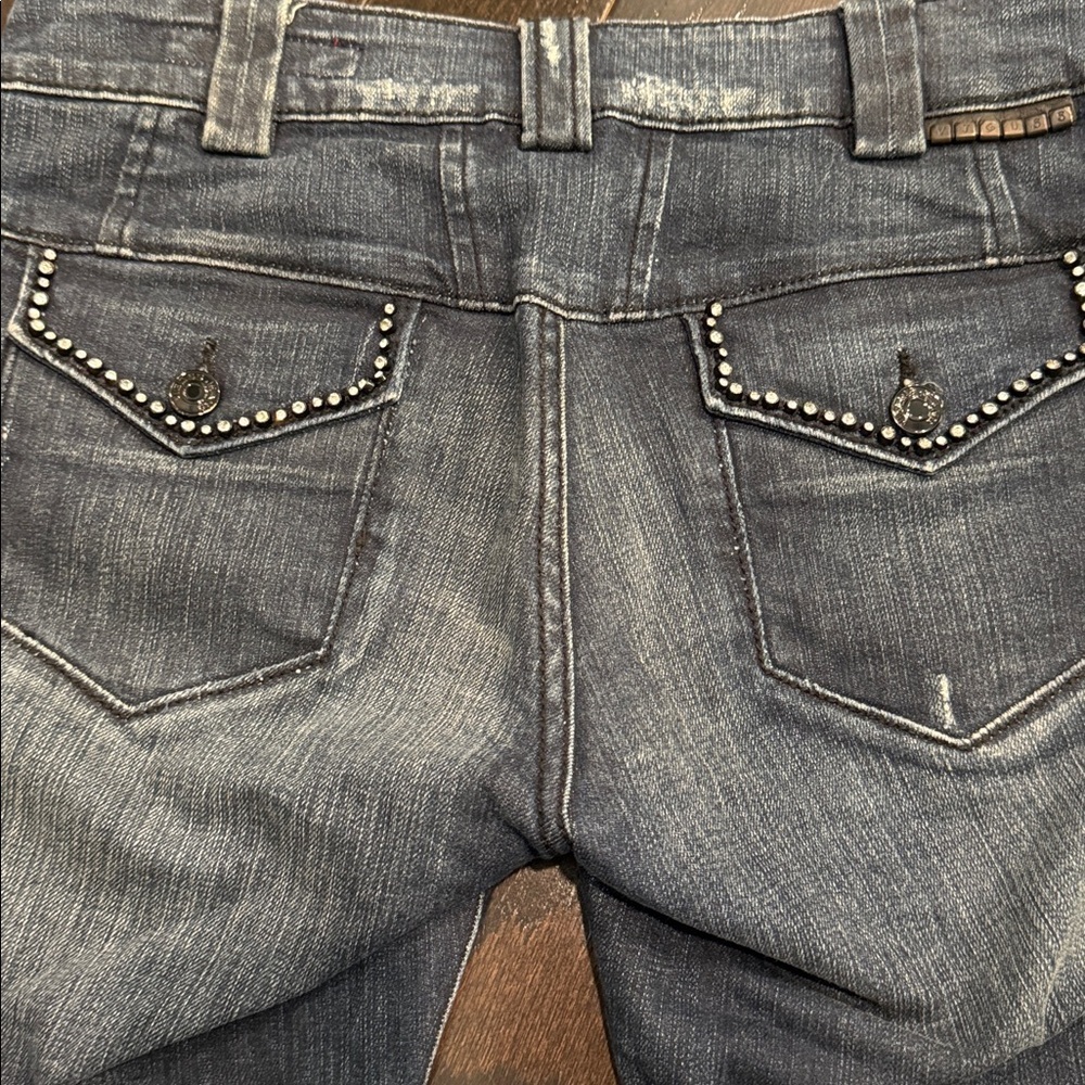 🟠 Vigoss Dark Denim Wash Cropped Jeans Size 7/8 - Picture 4 of 5